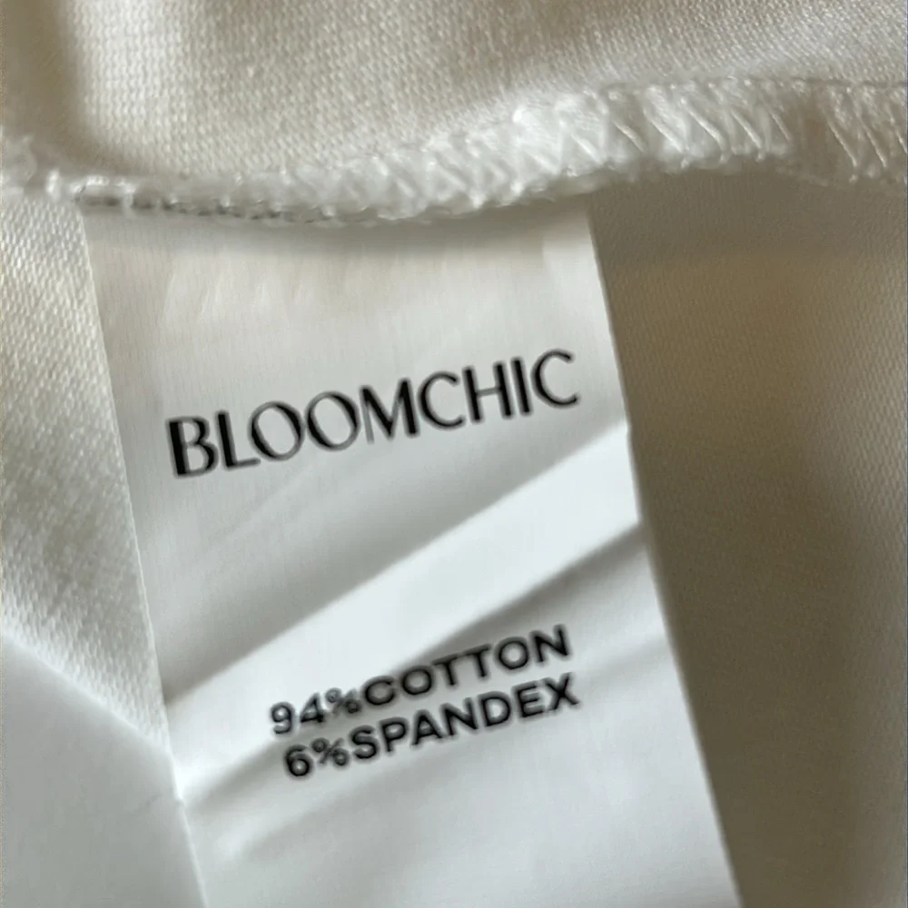 NWT Bloomchic Size 14 16 White Peasant Boho Square Neck Top With Rick Rack Trim